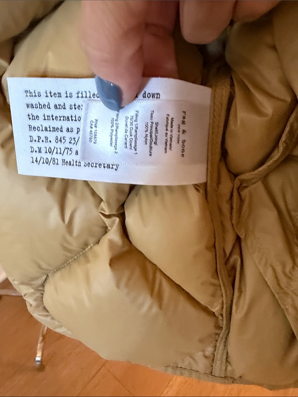 rag & bone Camel Quilted Belted Puffer Jacket - Picture 7 of 7
